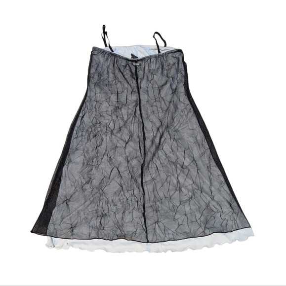 Y2K GUESS Sheer Mesh Dress Black Medium 90s Vintage - Picture 2 of 9